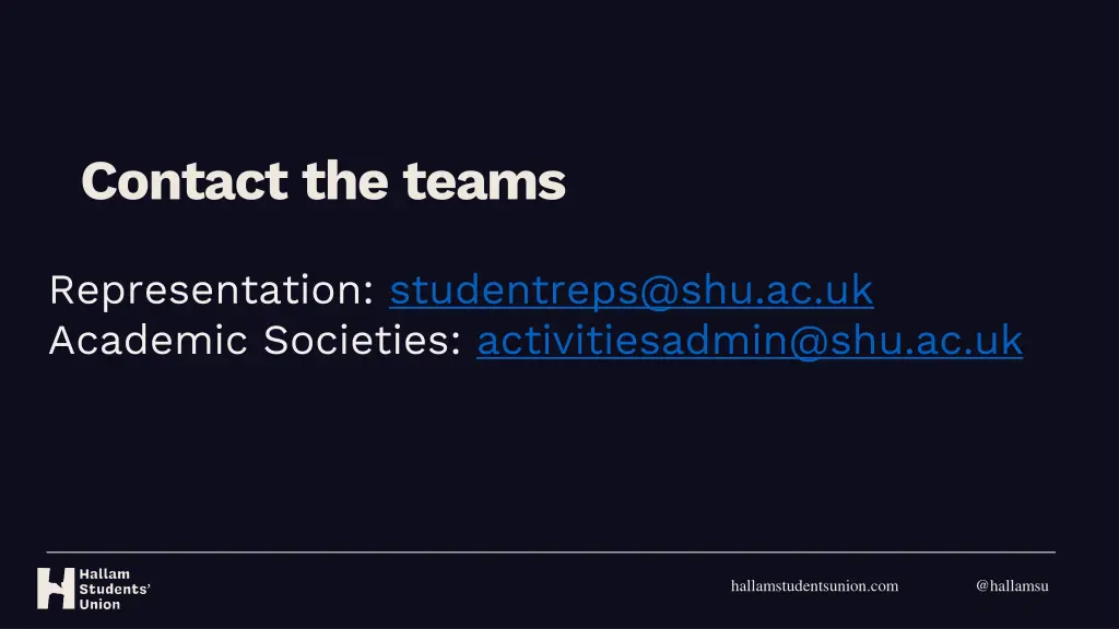 contact the teams