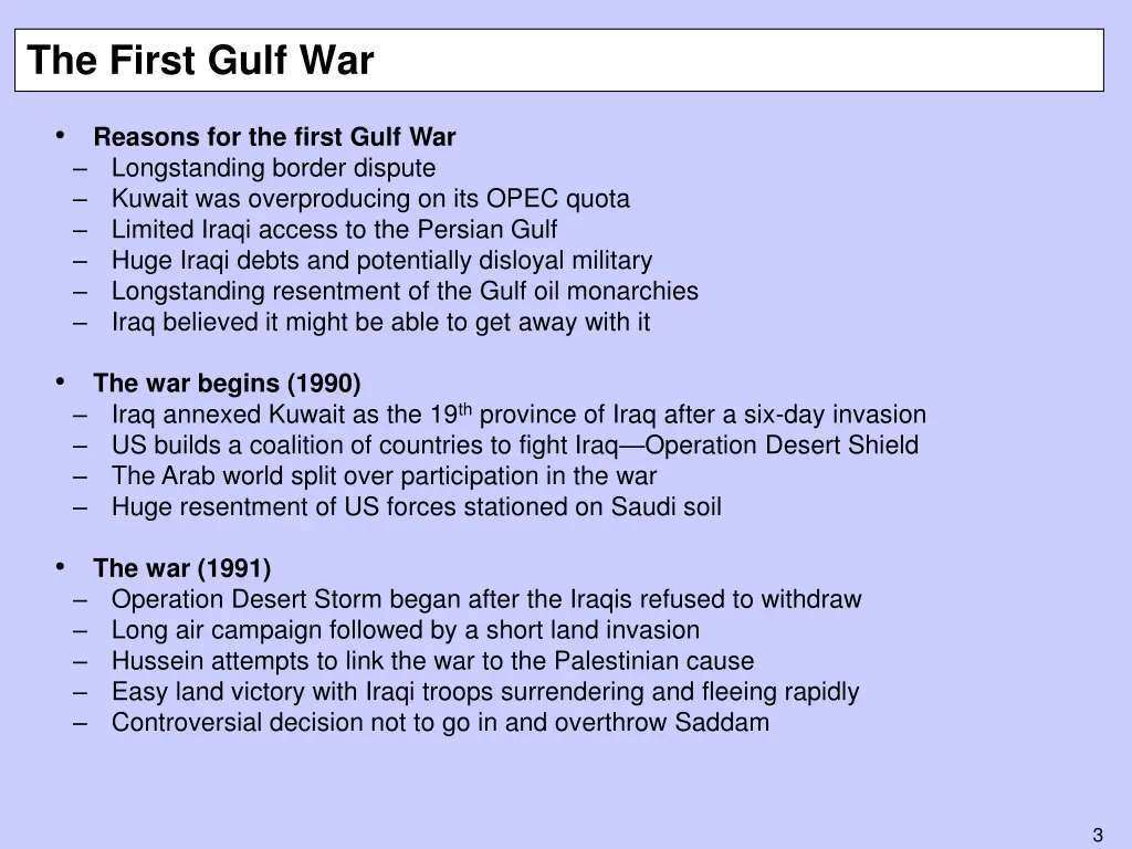 the first gulf war