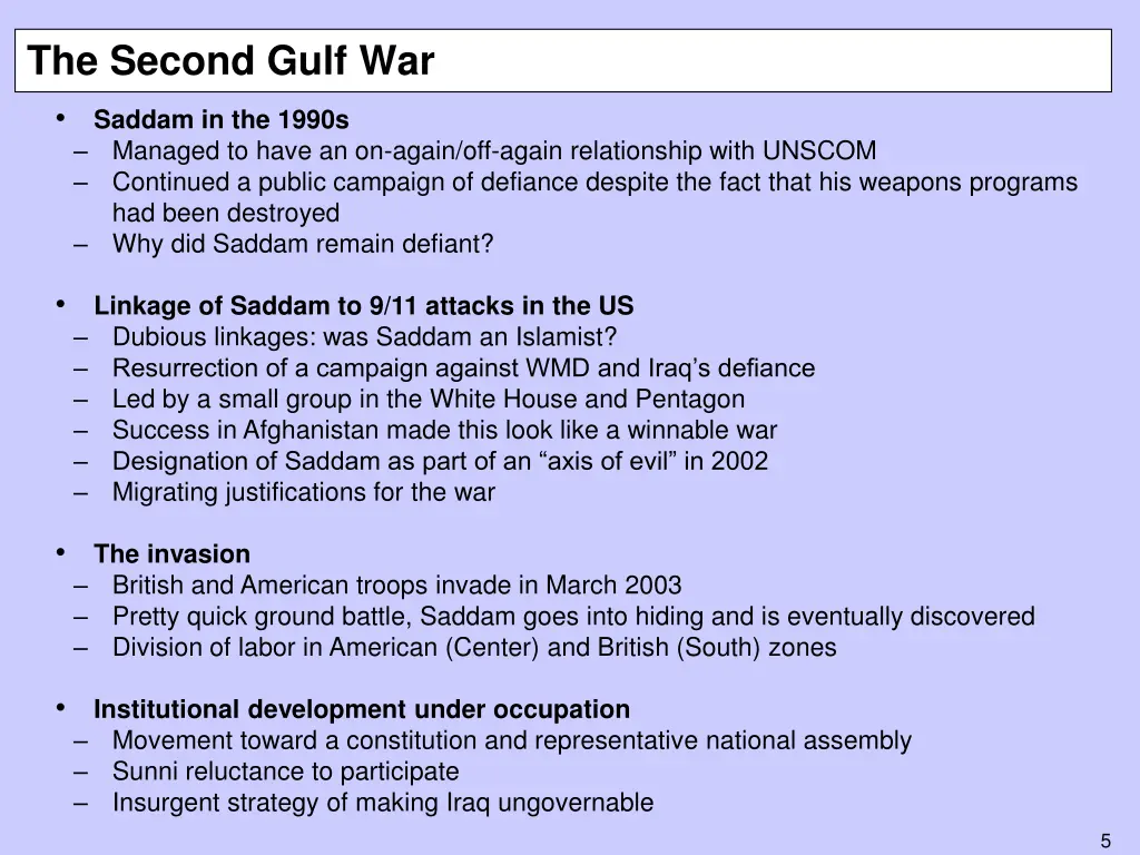 the second gulf war