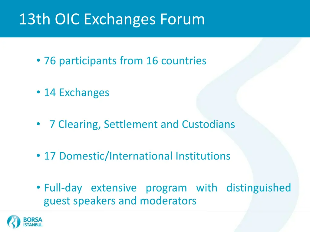 13th oic exchanges forum 1