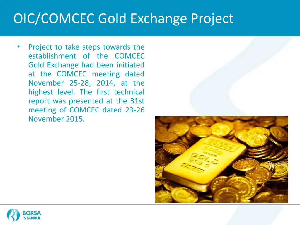 oic comcec gold exchange project