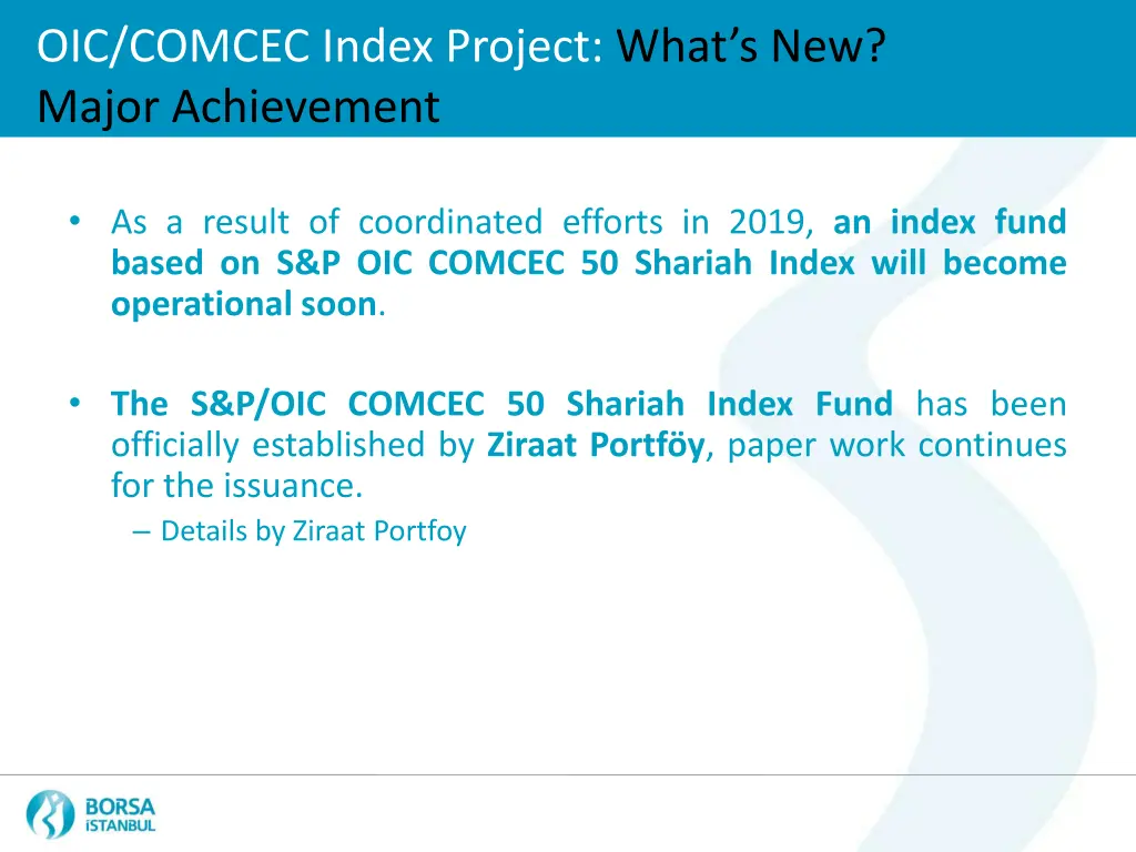 oic comcec index project what s new major