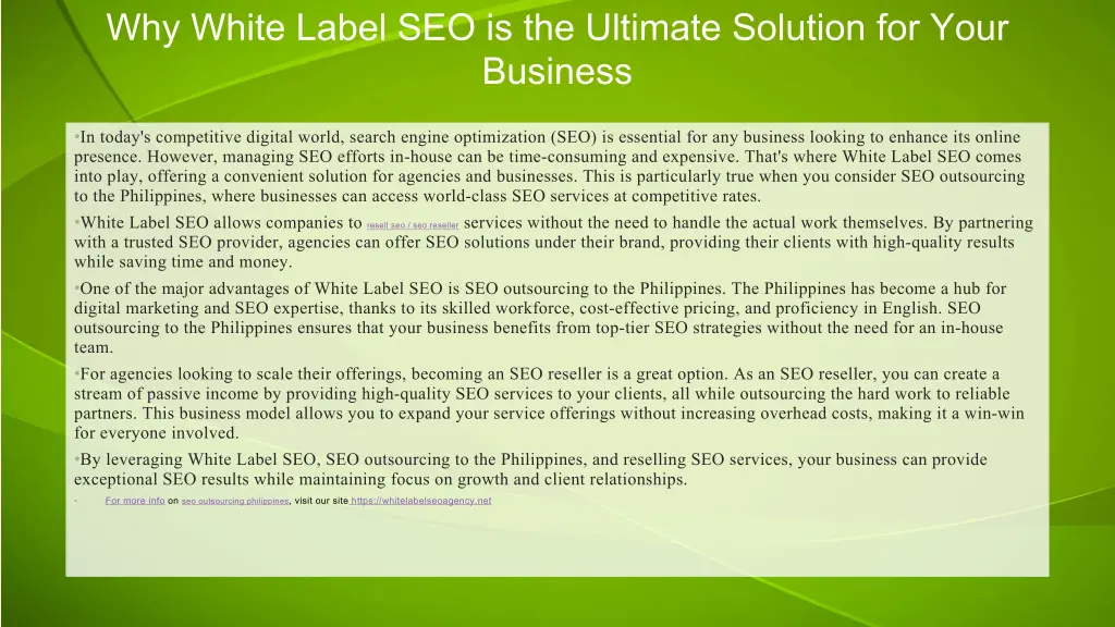 why white label seo is the ultimate solution