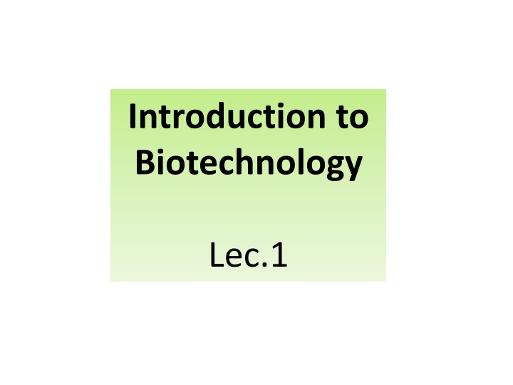 introduction to biotechnology
