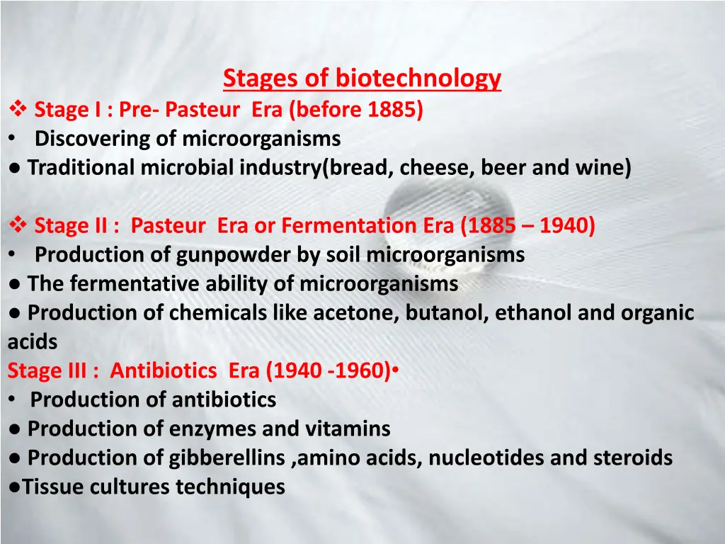 stages of biotechnology