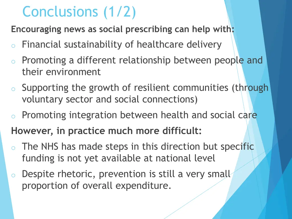 conclusions 1 2 encouraging news as social