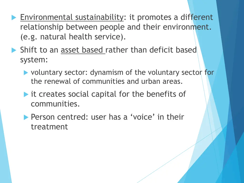 environmental sustainability it promotes