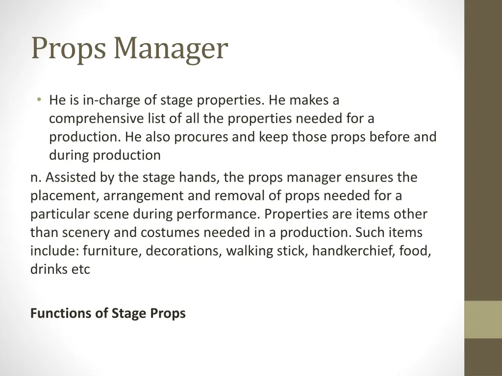 props manager