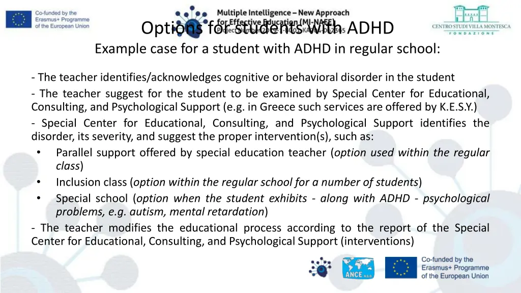 options for students with adhd example case