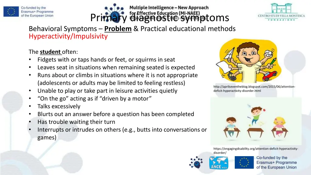primary diagnostic symptoms behavioral symptoms