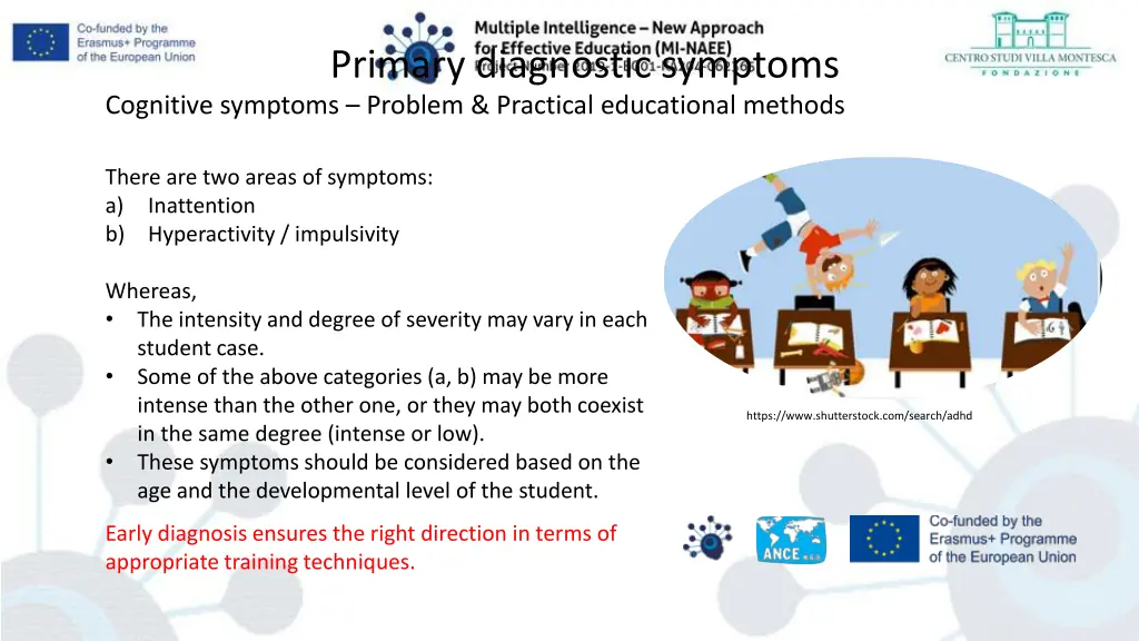 primary diagnostic symptoms cognitive symptoms