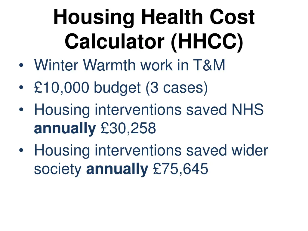 housing health cost calculator hhcc winter warmth