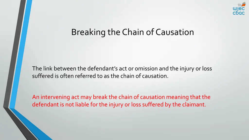breaking the chain of causation
