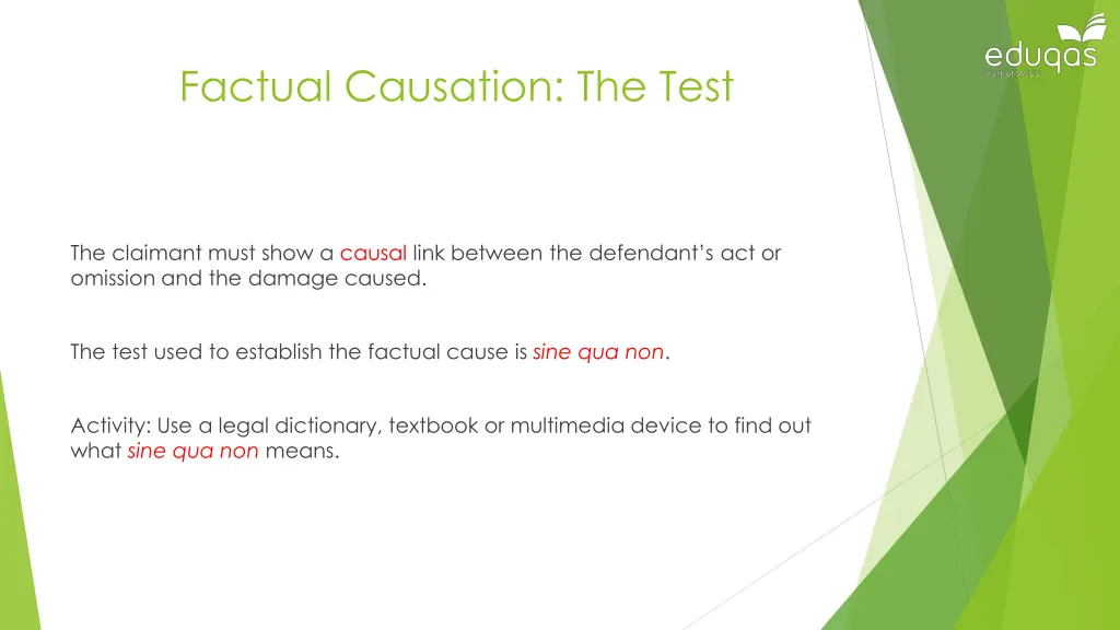 factual causation the test