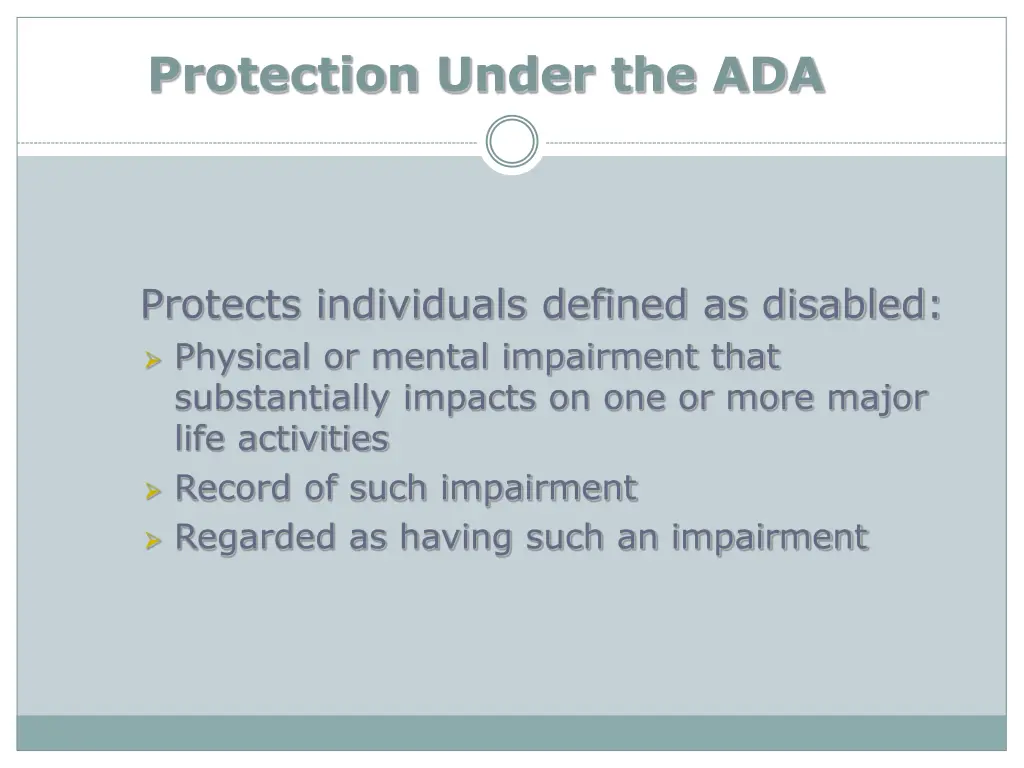 protection under the ada