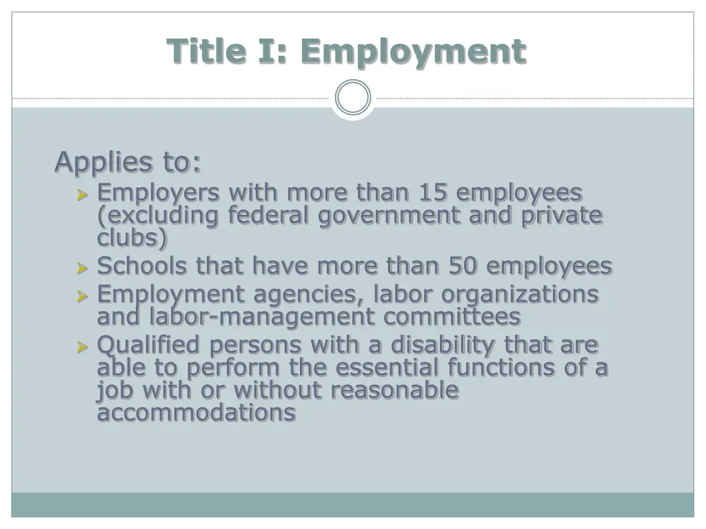title i employment