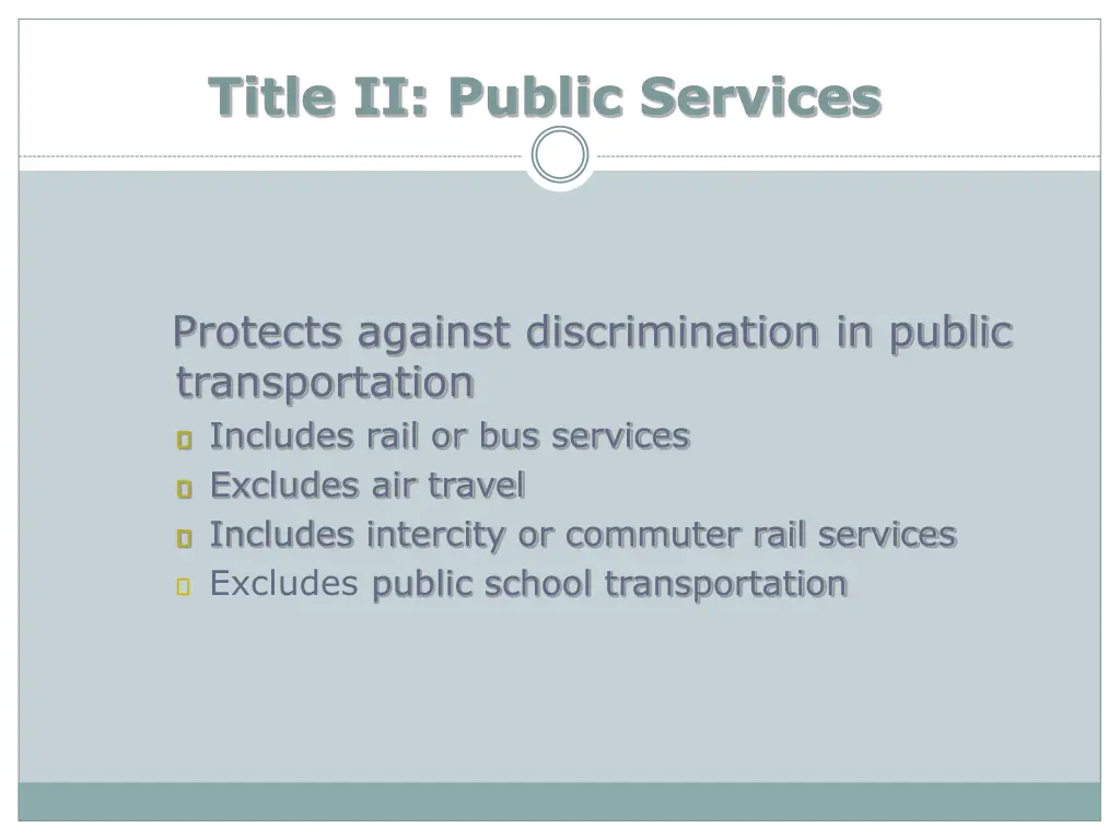 title ii public services