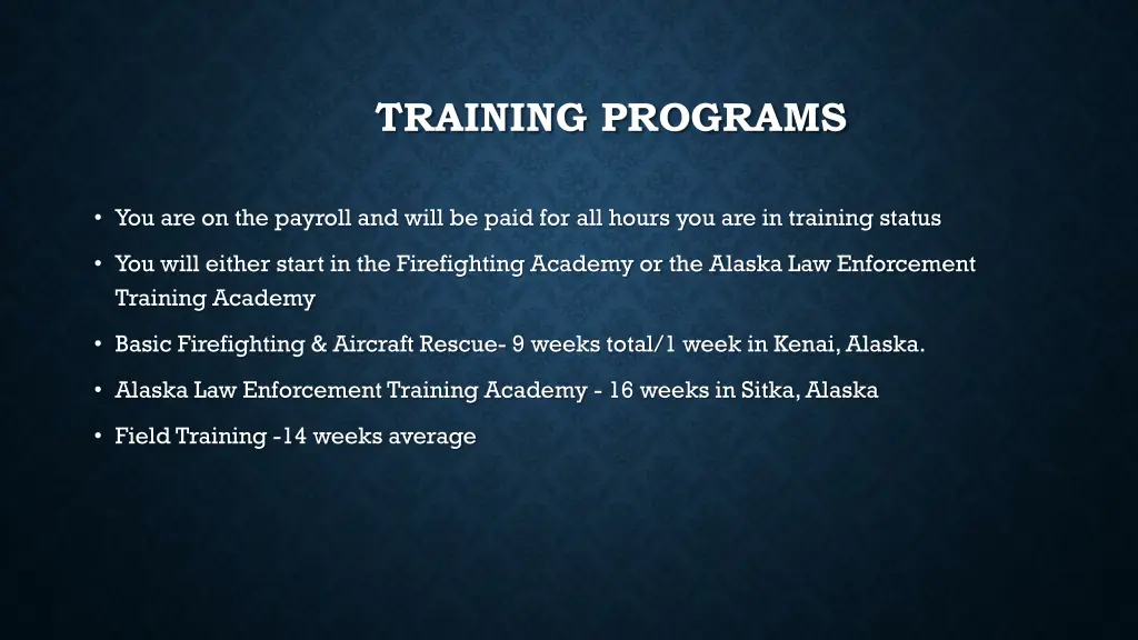 training programs