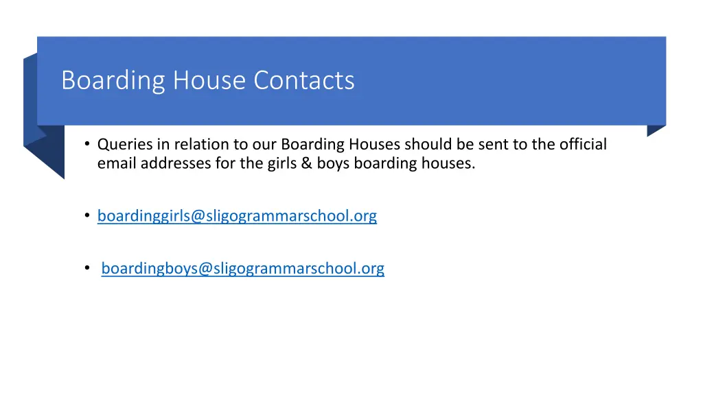 boarding house contacts