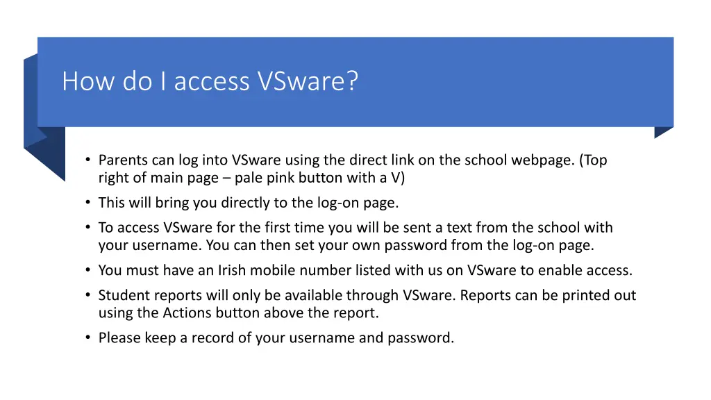 how do i access vsware