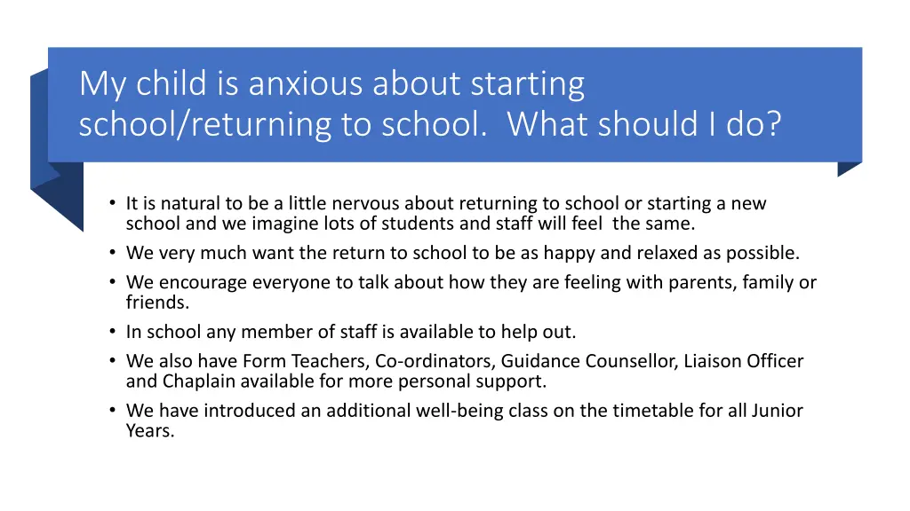 my child is anxious about starting school