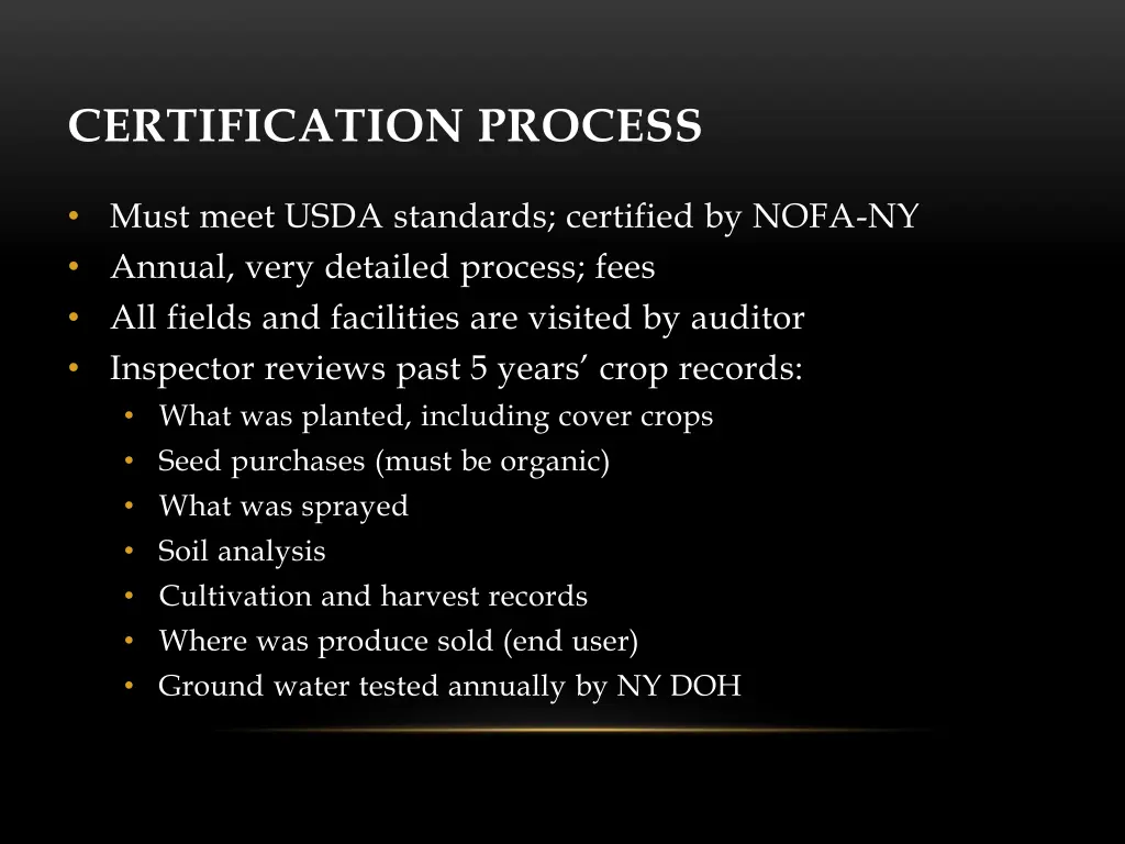 certification process