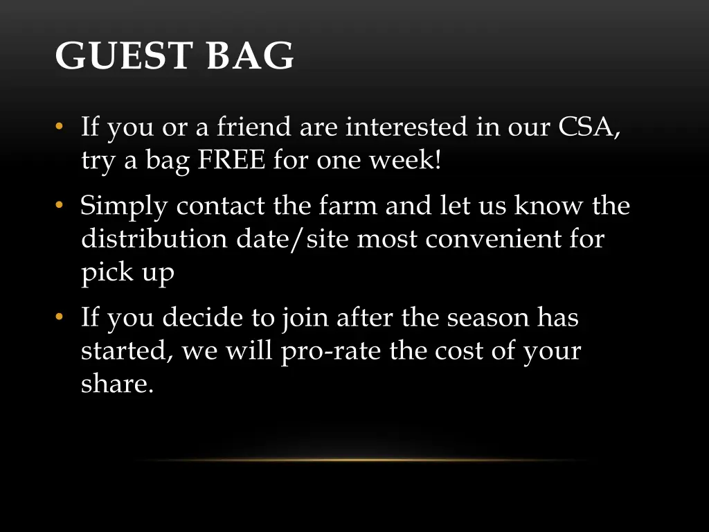 guest bag