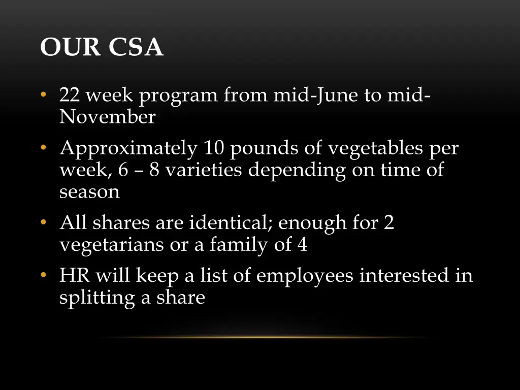 our csa