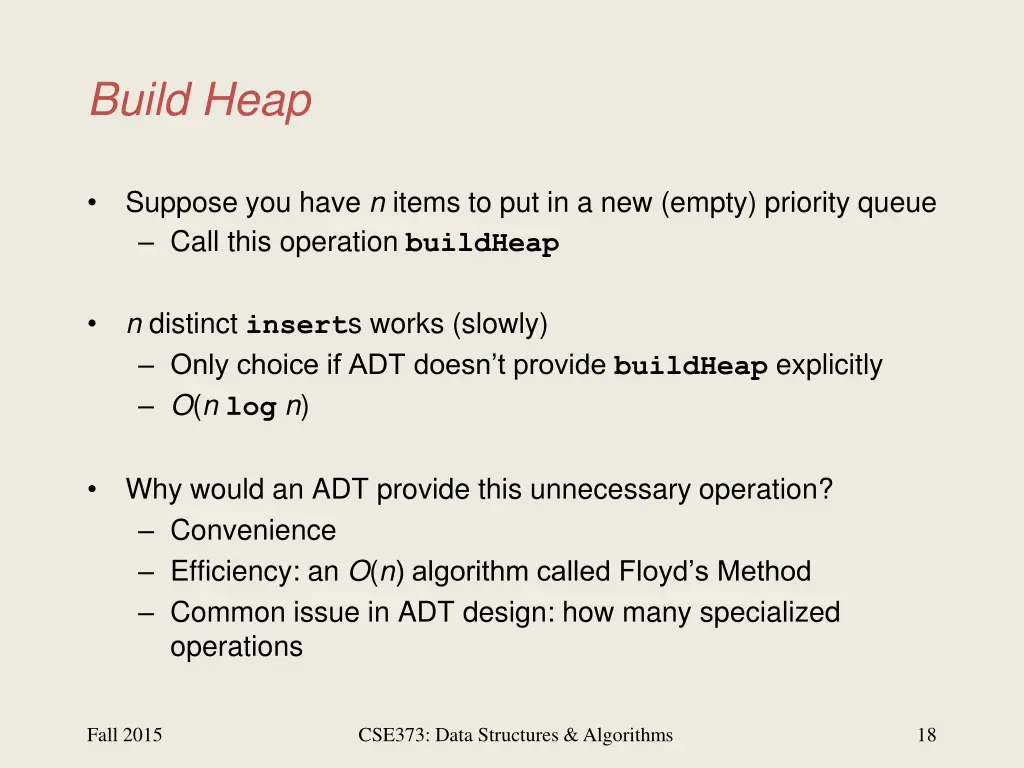 build heap