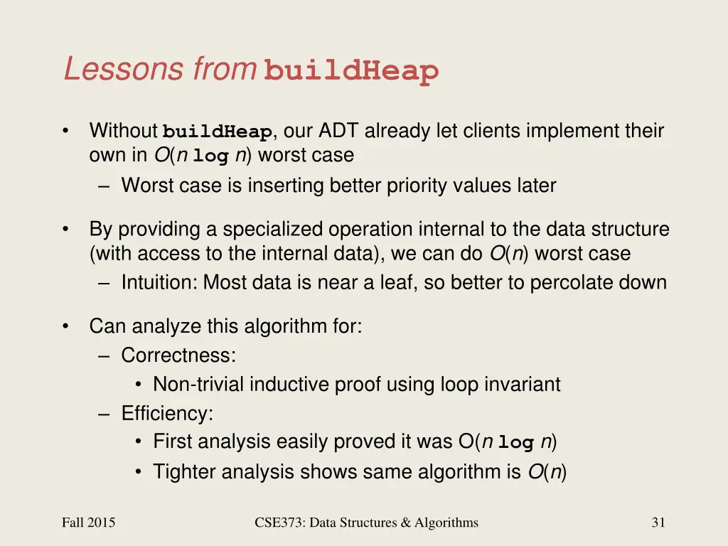lessons from buildheap