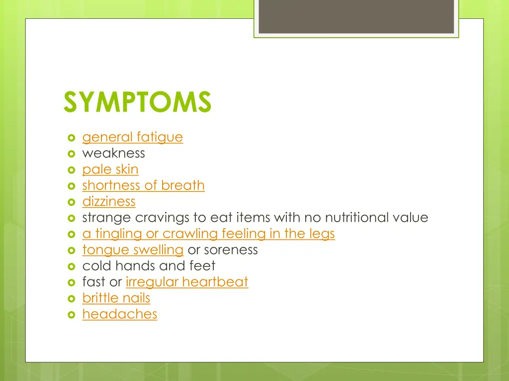 symptoms