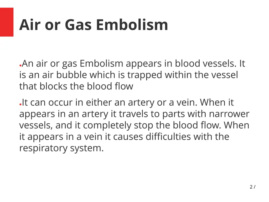 air or gas embolism