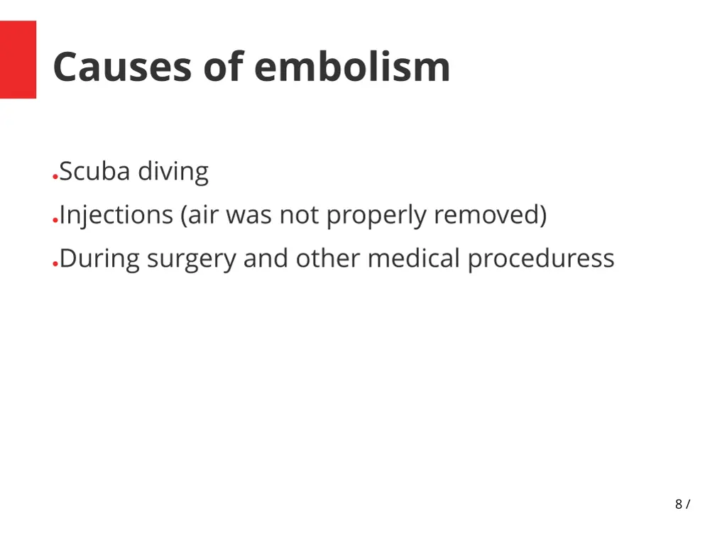 causes of embolism