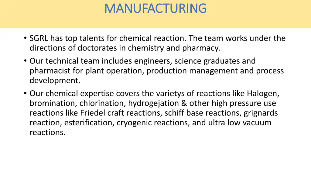 manufacturing manufacturing