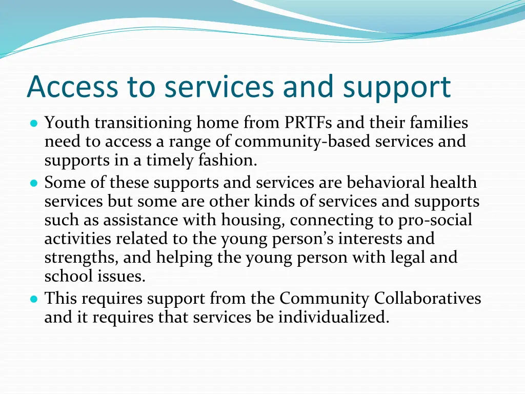 access to services and support youth