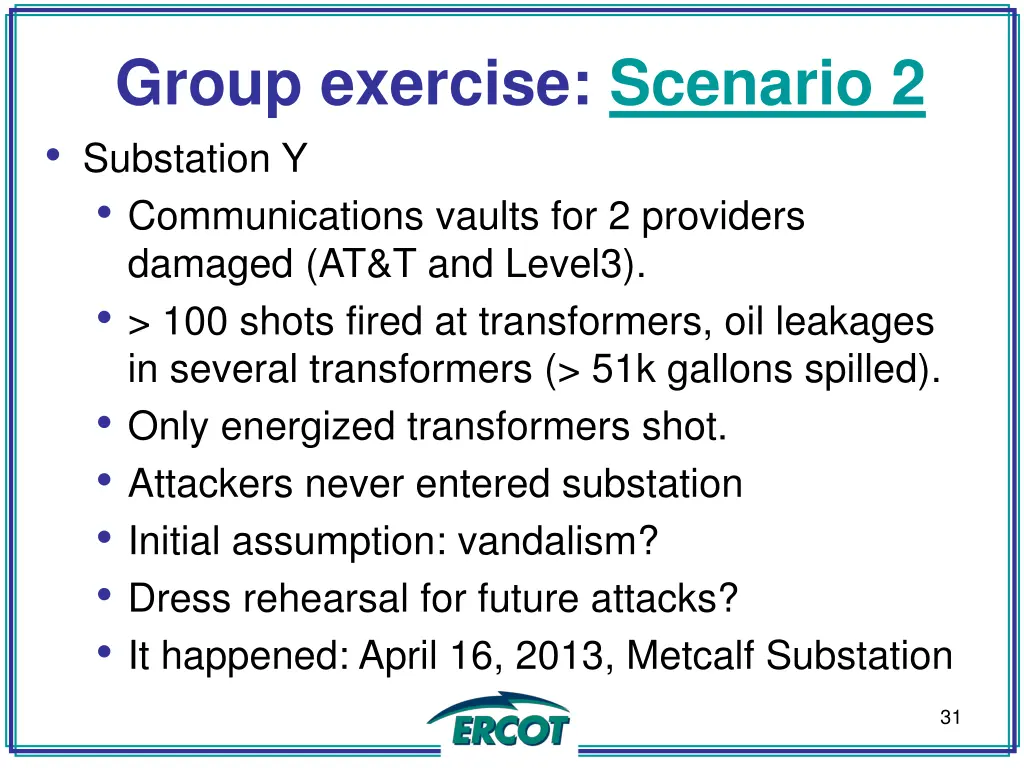 group exercise scenario 2 substation
