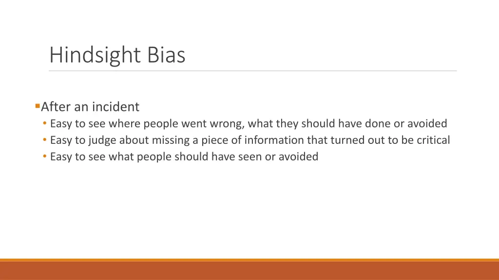 hindsight bias