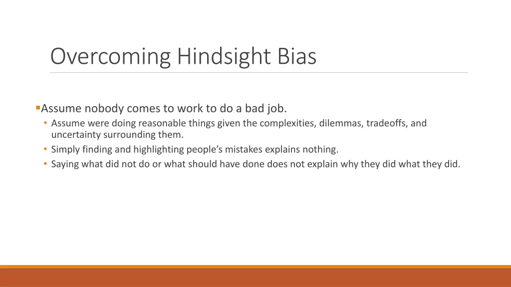 overcoming hindsight bias