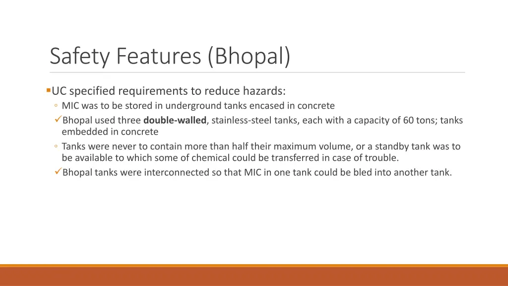 safety features bhopal
