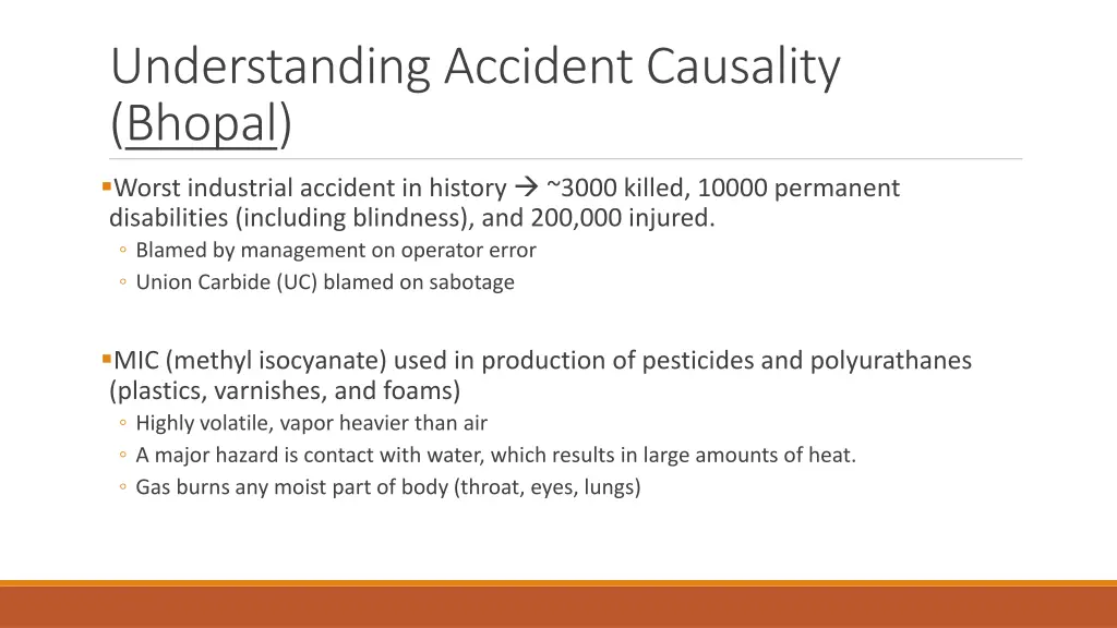 understanding accident causality bhopal