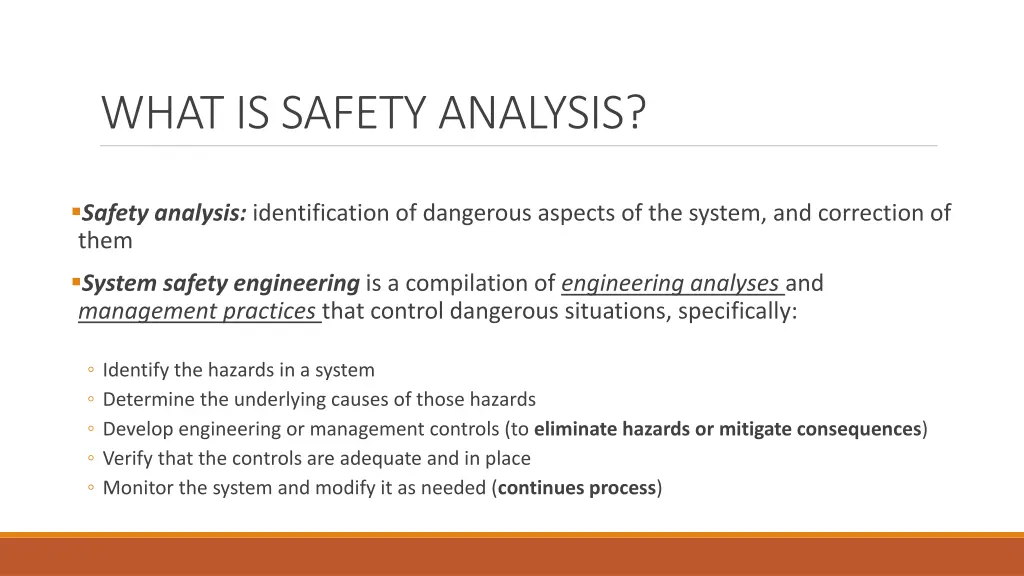 what is safety analysis