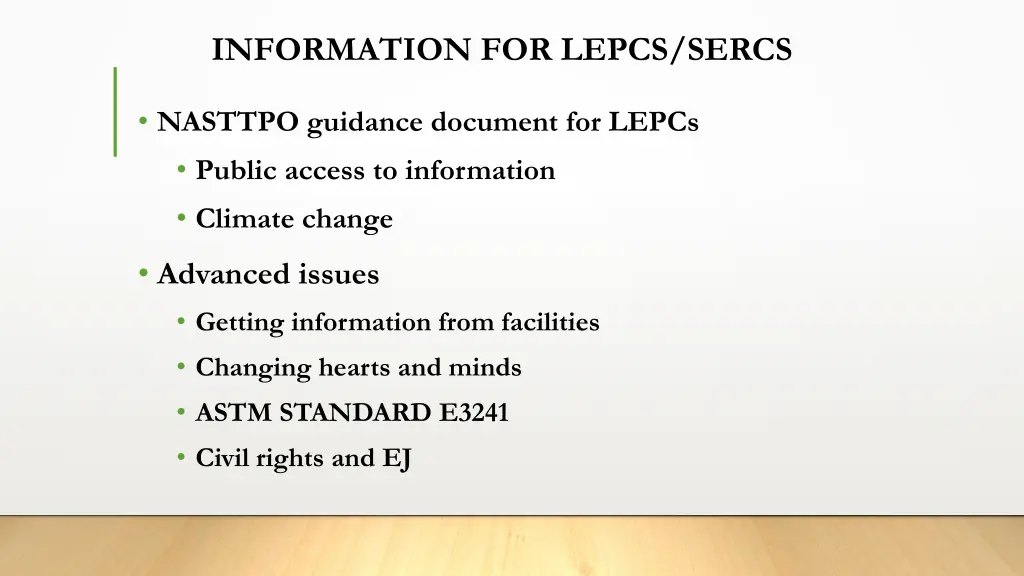 information for lepcs sercs