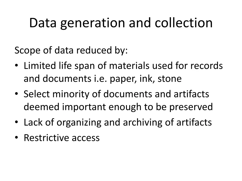 data generation and collection 1