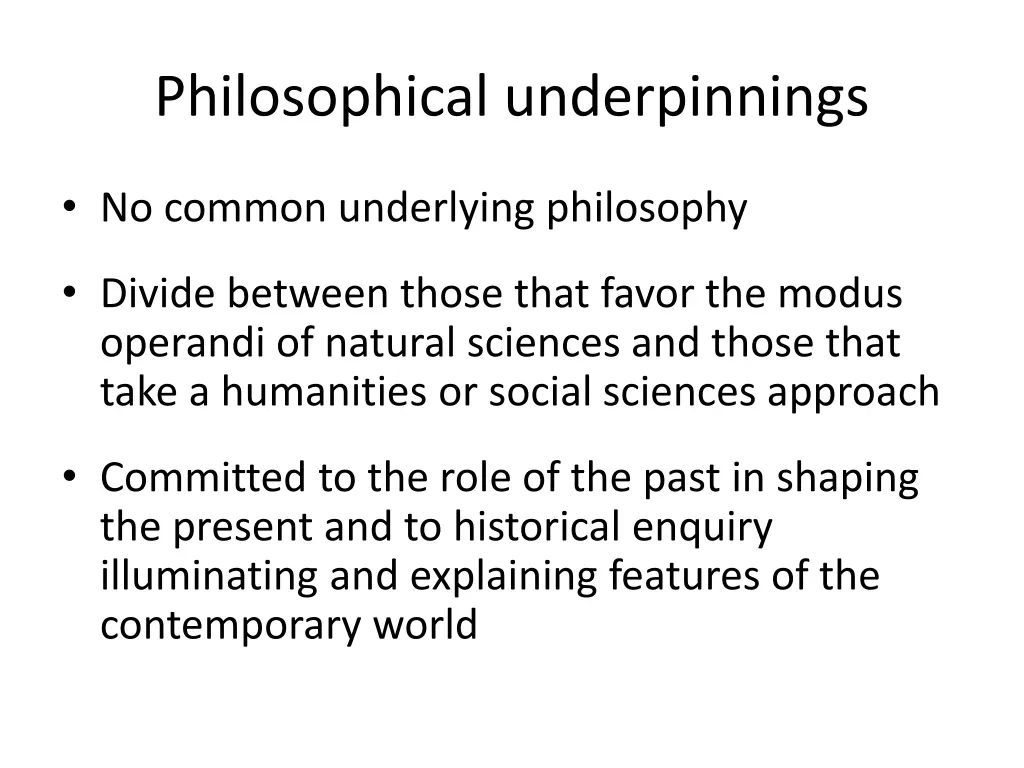 philosophical underpinnings