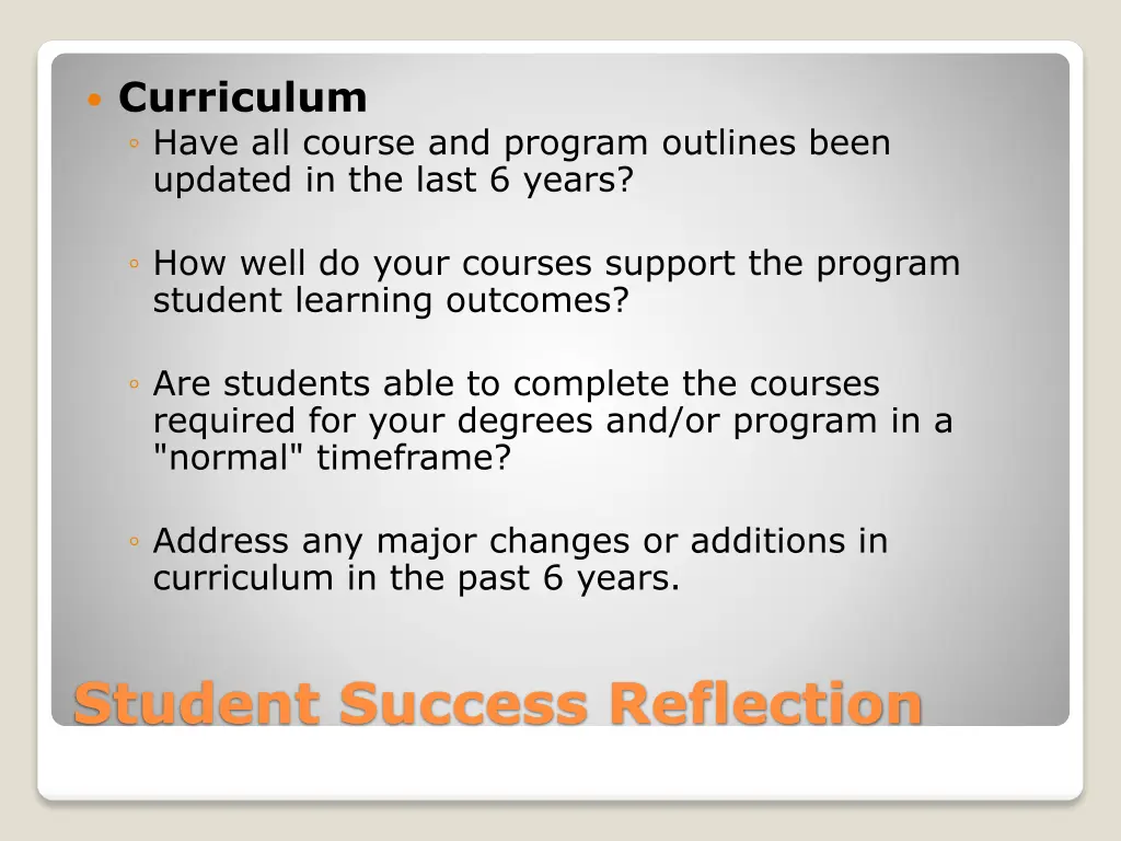 curriculum have all course and program outlines