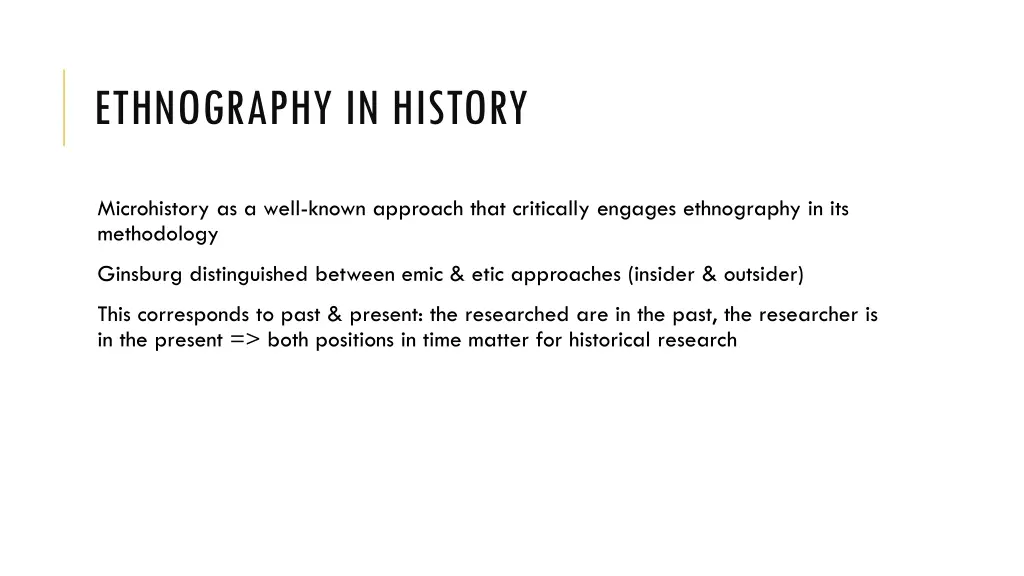 ethnography in history