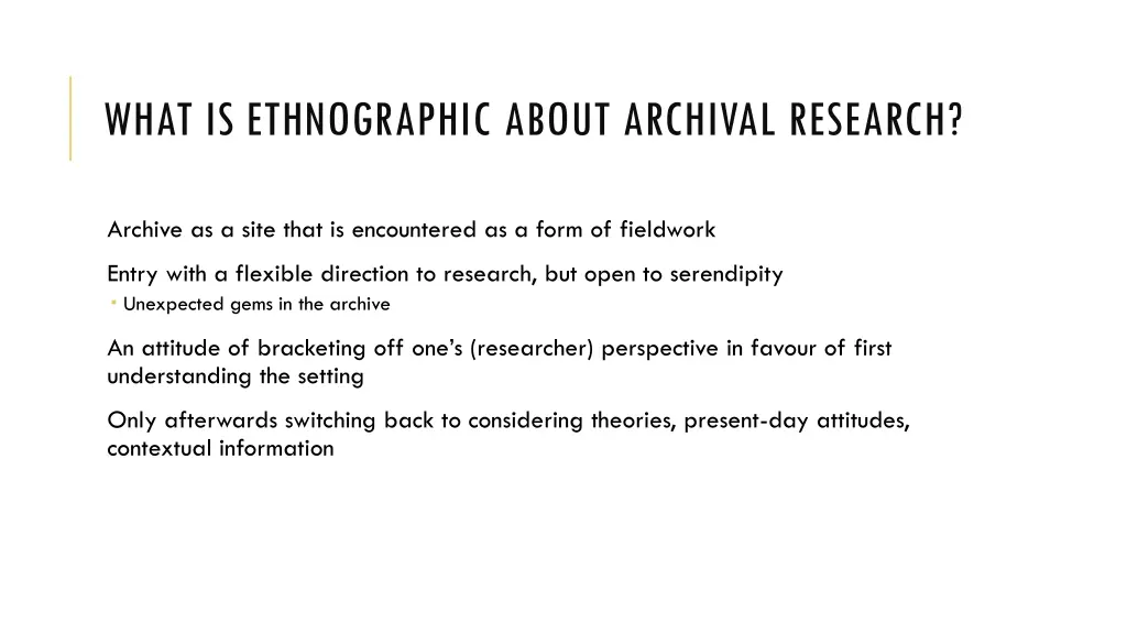 what is ethnographic about archival research