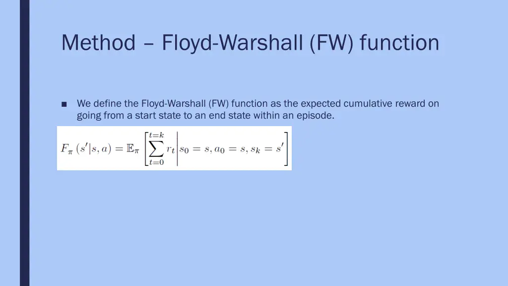 method floyd warshall fw function