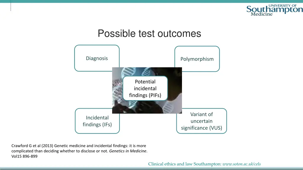 possible test outcomes