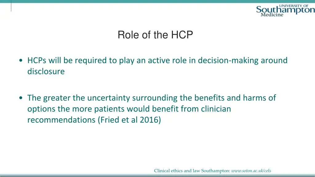 role of the hcp
